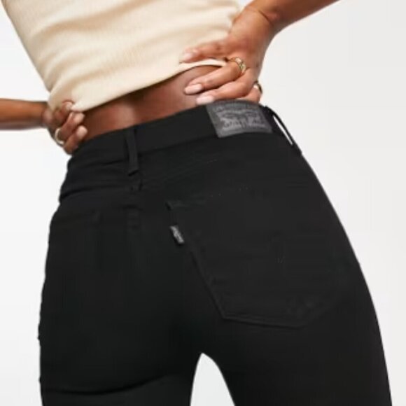 Levi's 720 Premium high rise super skinny black denim jeans Size 26 - Picture 3 of 9